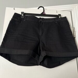 Women's Black Denim Shorts